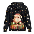 thumbnail image 5 of FOR U DESIGNS Christmas Zipper Hooded Sweatshirt Women Trendy Oversized Hoodies Size 2XL Long Sleeve Santa Claus Hoodie for Women Activewear Down-Shoulder Collar Tops, 5 of 7