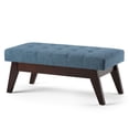 thumbnail image 3 of WyndenHall  Tierney 40 inch Wide Mid Century Modern Rectangle Ottoman Bench Denim Blue Wood Finish Fabric,Foam Urban,Modern & Contemporary Foot, 3 of 5