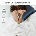 thumbnail image 2 of Silk Pillowcases for Hair and Skin with Zipper Closure Standard Navy, 2 of 7