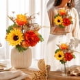 thumbnail image 4 of SLYNSHome Artificial Fall Flower Bouquet, Faux Sunflower Rose for Thanksgiving Decor, Autumn Harvest Floral Arrangement, Fake Plant for Vase Table Centerpiece, 4 of 7