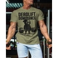 thumbnail image 3 of Gymish Deadlift Dominance Workout T-Shirt – Funny Gym Shirt for Men, Military Green, XX-Large, 3 of 6