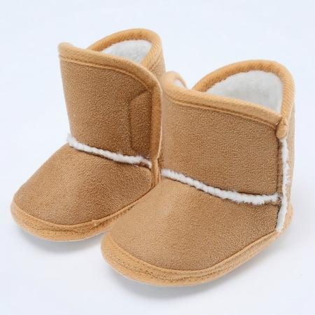

Newborn Infant Toddler Baby Unisex Girl Boy Fleece Snow Boots Winter Warm Soft Sole Crib Shoes Booties