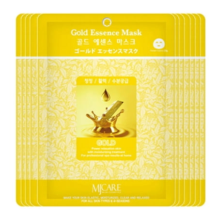 The Elixir Beauty Korea Cosmetic Beauty MJ Care Gold Collagen Essence Mask Pack Sheet (23g, 35