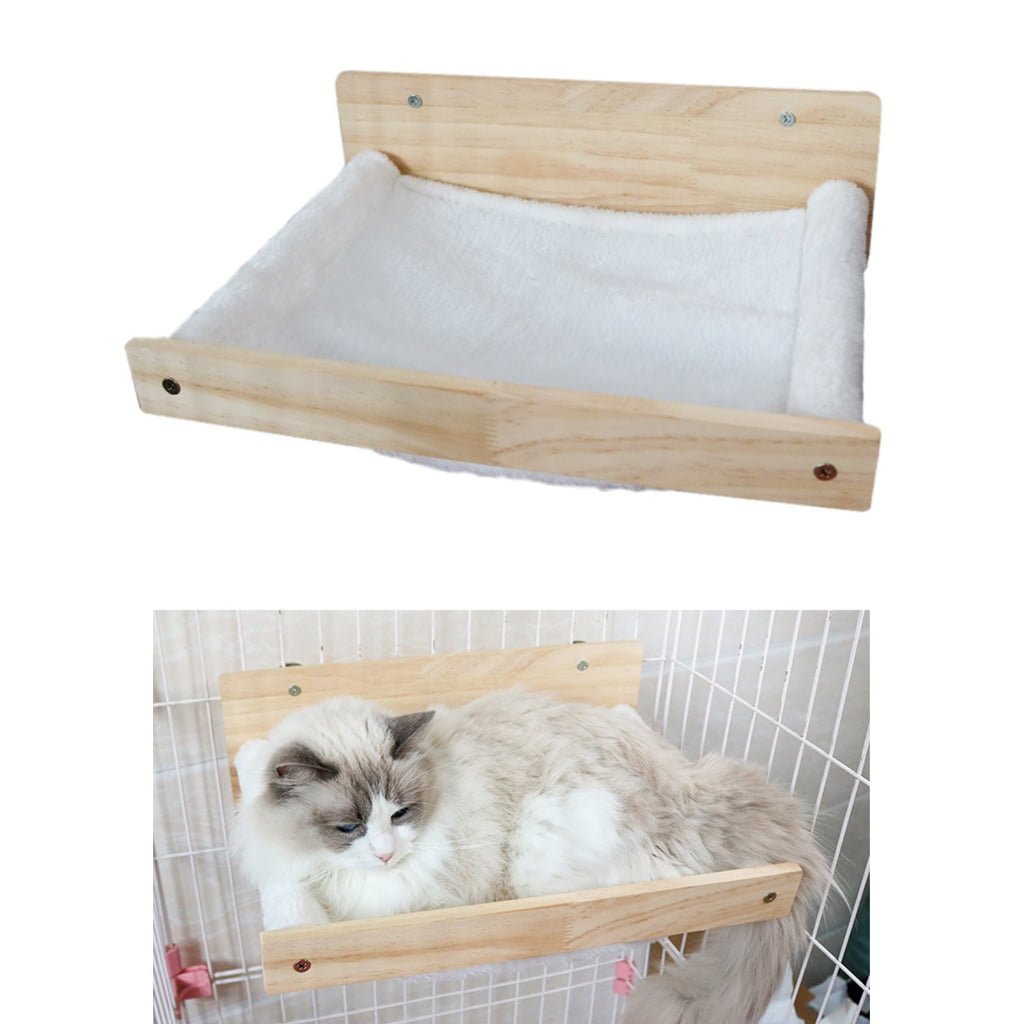 Wall Mount Cats Perches Wooden Bed Natural Materials for Pet Healths and Environmental Friendliness in Homes