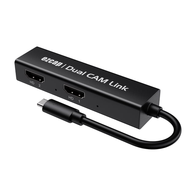 Caja de transmisión en vivo ezcap314 Dual CAM Link Tarjeta de captura de video HD de 2 puertos HD dual a grabadora de juegos tipo C 1080P 60fps para transmisión en vivo Juego Enseñanza Grabación de v ezcap Caja de transmisión en vivo