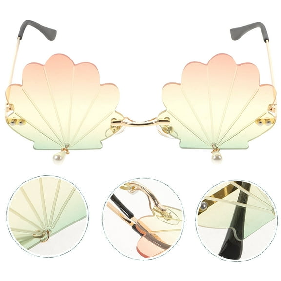 GARVALON 1Pcs Sun Glasses Women Multi Color Irregular Shell Shape For Parties And Vacations