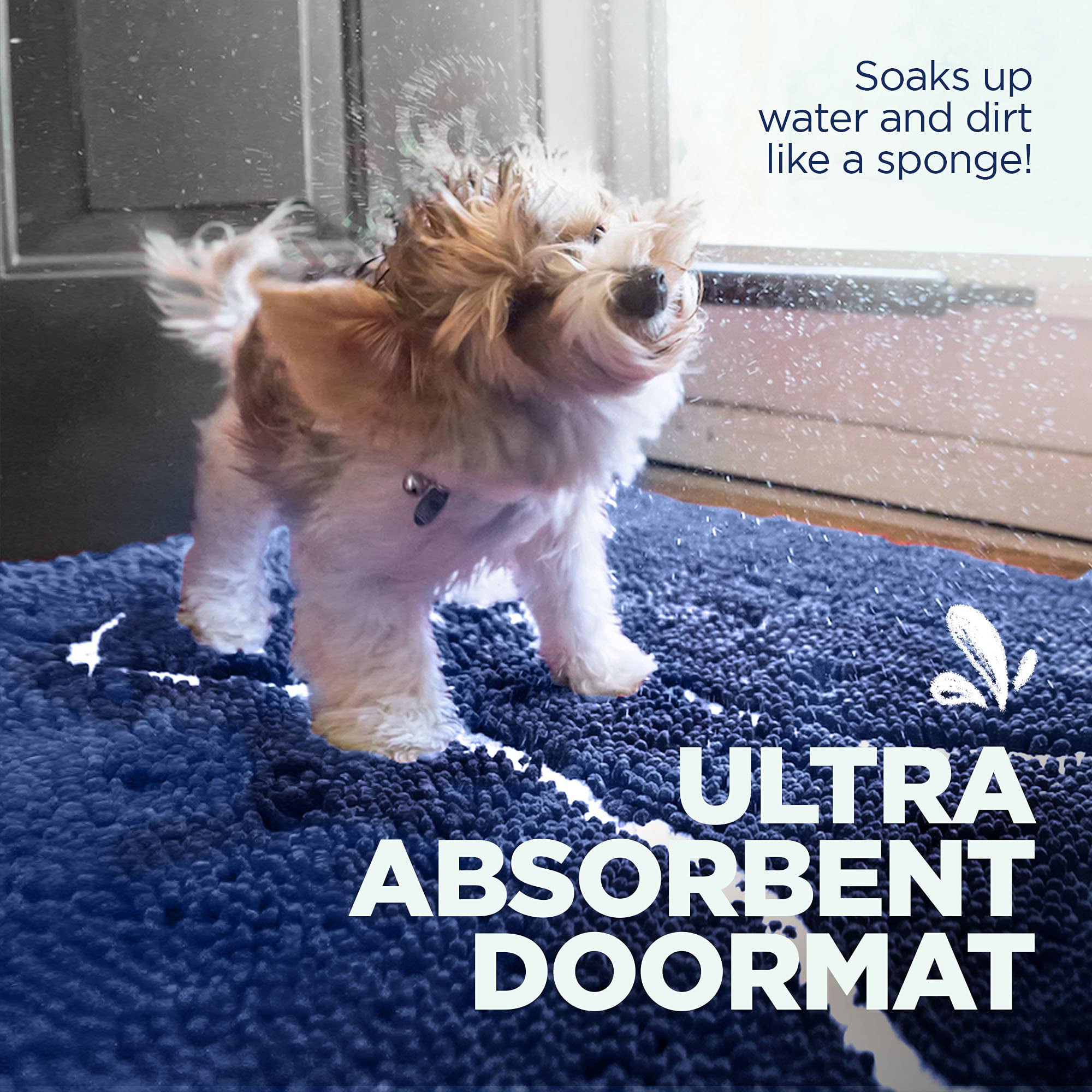Soggy Doggy Doormat with Bone Design, Microfiber Chenille Indoor Wet Dog Mat  for Muddy Paws and Drying, Ultra-Absorbent Dog Mats for Sleeping and  Lounging, Ever…