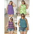 thumbnail image 5 of Womens Plus Size Summer Tops Basic Sleeveless Cami Shirts Cute Pleated Tunics YH001 4XL, 5 of 7