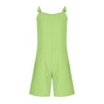 thumbnail image 4 of WMTBSRSW Girls Sleeveless Casual Romper Adjustable Tie-Up Strap Short Jumpsuits Summer Clothes with with Pockets 4-16 Years, 4 of 7