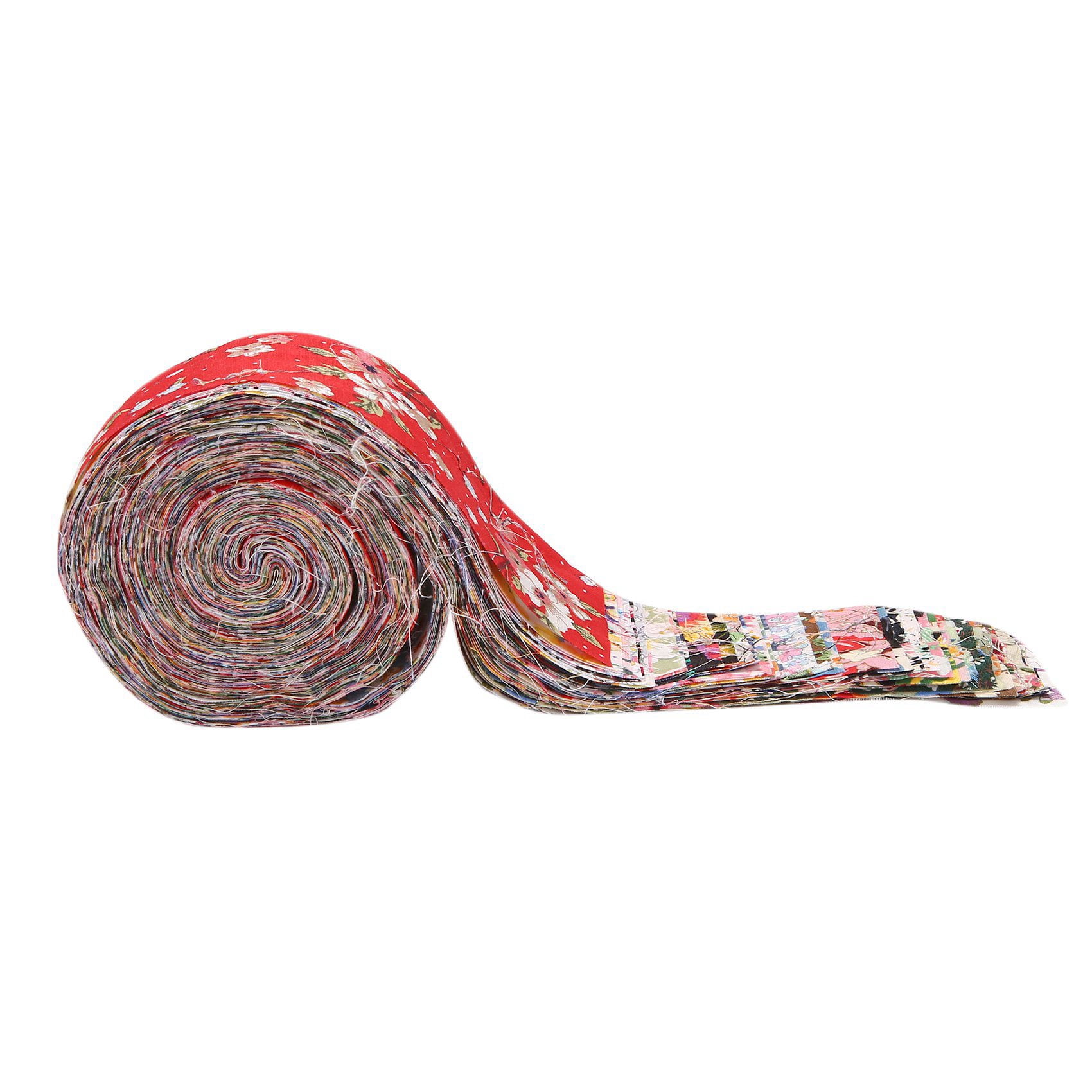 2X Fabric Strips Roll Jelly Fabric Bundles Fabric Quilting Strips Roll Up Flower Precut Patchwork with Assorted Patterns