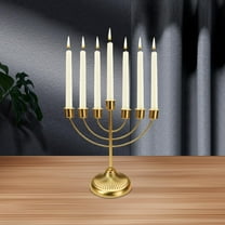 perfk Candlestick Jewish Holder Candelabra Menorah for Living Room Bedroom Cabinet