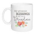 thumbnail image 2 of Greatest Blessings Call Me Grandma Floral Pink 15 ounce Porcelain Ceramic Mug, 2 of 3