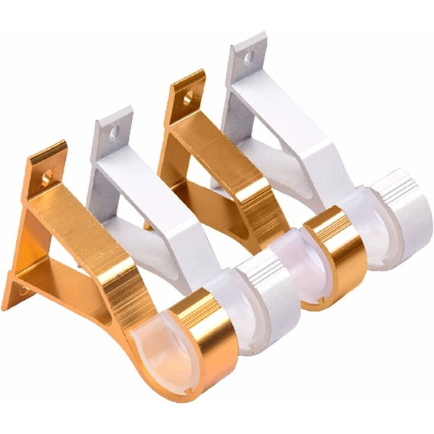 4 Stück Gardinenstangenhalterungen aus Aluminiumlegierung, verstellbare Gardinenhalterung, Metall-Gardinenstangenhalterungen, Gardinenstangenhalterungen, Stange, strapazierfähige Gardinenha JAMW Sencillez