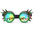 thumbnail image 1 of C.F.GOGGLE Rivet Kaleidoscope Rave Rainbow Crystal Lenses Steampunk Goggles, Black/ Copper/ Brass, 1 of 3