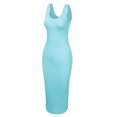 thumbnail image 2 of Doublju Women's Sleeveless Bodycon High Split Tank Midi Dress Shirring Details Dress, 2 of 4