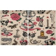 thumbnail image 2 of FREEAMG 36 Inch Length Kitchen Curtains Tattoo Print 2 Panels Half Window Sheer Curtains Rod Pocket Farmhouse Short Drapes for Bathroom Cafe Basement, 2 of 7