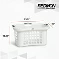 thumbnail image 3 of Redmon Comfort Grip Clothes Basket, Plastic Laundry Storage with 3 Side Handles, White, 3 of 7
