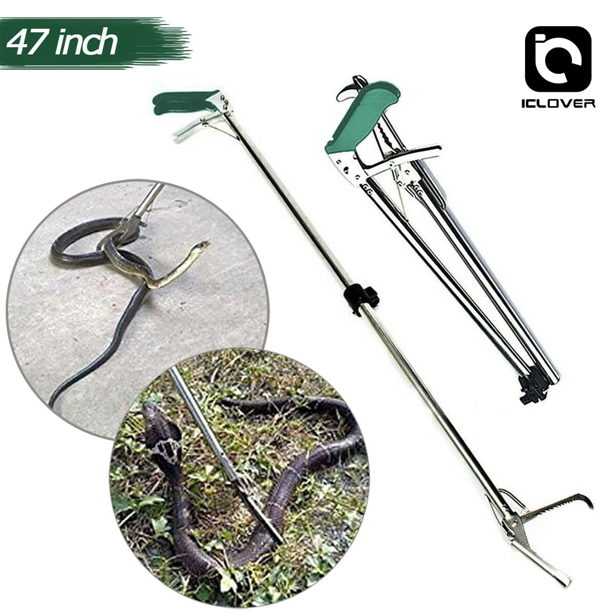 Professional Collapsible Snake Tong,iClover 47'' Extensiontype Reptile