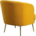 thumbnail image 7 of 30.3"W Sherpa Accent Round Chair, Upholstered Curl Up Reading Chair with Lumbar Pillow, Modern Single Sofa Leisure Club Chair with Golden Adjustable Legs For Living Room Bedroom Dorm Room, 7 of 7