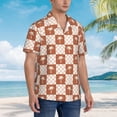 thumbnail image 5 of Goofa Brown Palms Hawaiian Shirt for Men, Unisex Summer Beach Casual Short Sleeve Button Down Shirts,Aloha Tropical Floral print shirt-X-Large, 5 of 9