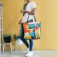 thumbnail image 4 of FORMRS Womens Canvas Tote Bag with Zipper Inner Pocket Shoulder Handbag, Modern Cocktails, 4 of 7