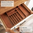 thumbnail image 6 of Premium Silverware, Flatware and Utensil Organizer for Kitchen Drawers, Food-Safe Contract Grade, Expandable from 16 to 28 In, Natural Acacia, 6 of 7