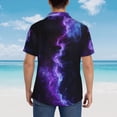 thumbnail image 4 of Fuzoiu Purple And Blue Nebula Print Hawaiian Shirt for Men, Summer Beach Casual Short Sleeve Button Down Shirts, Men’s Beach Summer Shirts with Pocket,Medium, 4 of 7