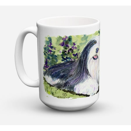 Bearded Collie Dishwasher Safe Microwavable Ceramic Coffee Mug 15 ounce SS8816CM15