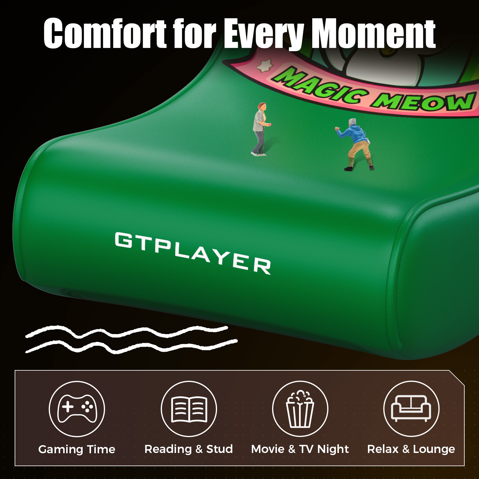 GTPLAYER Floor Rocker Gaming Chair，Green