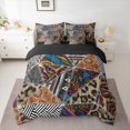 thumbnail image 2 of Castle Fairy Animal Print Patchwork Bedding Comforter Set,Bohemian Aztec Full Bedding Set, 2 of 8