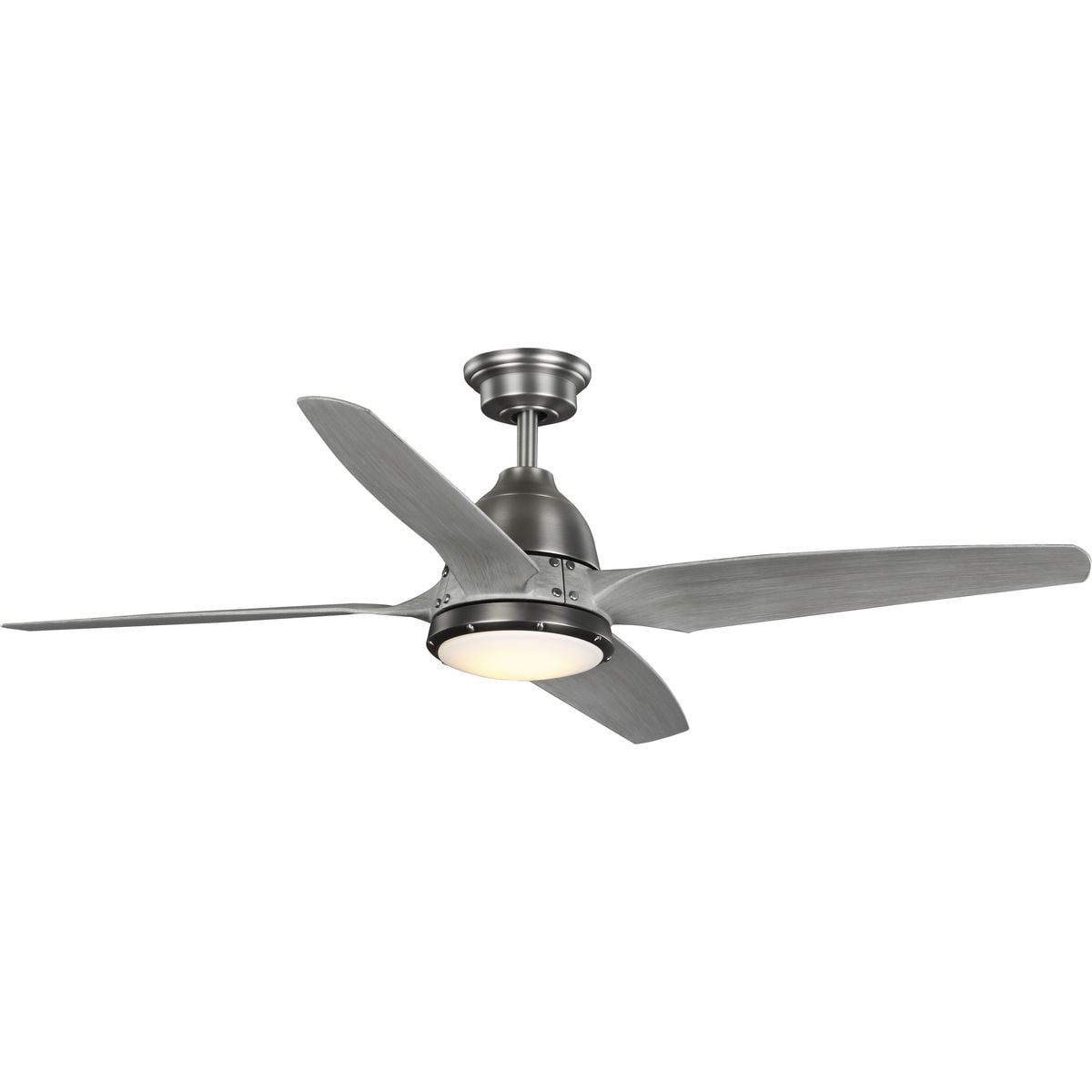 Brushed Ni Large 3-Blade Ceiling Fan 100W Hyperikon 56 Inch Silver Ceiling Fan 