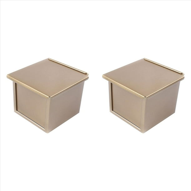 2X Mini Molde para Pan con Tapa, Caja para Tostadas Rectangular Antiadherente con Capacidad para Masa para Hornear en el Horno