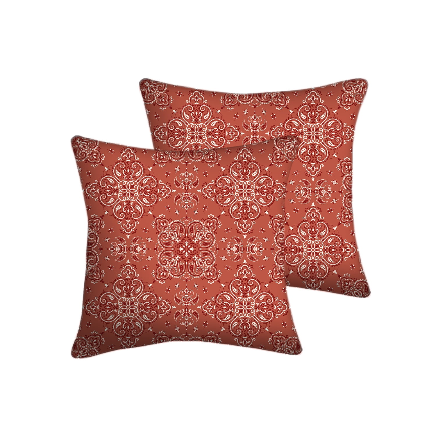 Mainstays 16" x 16" Bandana Decorative Outdoor Throw Pillow, Red