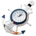 thumbnail image 4 of Horloge Ancre Style Méditerranéen Thème Mer Décoration Roue de Navire Nautique, 4 of 5