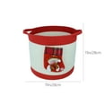 thumbnail image 2 of Red Christmas Storage Basket Round Rope Handmade Portable Foldable Dirty Clothes Hamper For Home Organization Size B, 2 of 5