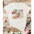 thumbnail image 4 of Groovy Merry and Bright Kids and Adult Matching Christmas T-Shirts for Matching Family Fun Outfits Natural Shirt Adult Small, 4 of 4