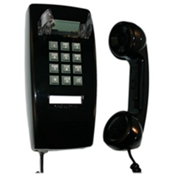 Cortelco 255400-VBA-20M Single-Line Wall Phone With Volume Control - Black
