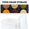 thumbnail image 5 of Lesbin 4 Pcs 5 Gallon Plastic Rectangular Bucket Pail with Snap Lid, Square Food Bucket Pail Container with Handle, White, 5 of 7