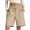 Khaki, variant on BLVB Sweat Shorts with Pockets for Women Athletic Lounge Sports Workout Bermuda Knee Length Shorts for Summer