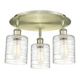 thumbnail image 2 of Innovations Lighting  Cobbleskill - 3 Light 17" Flush Mount Antique Brass/Deco Swirl, 2 of 5