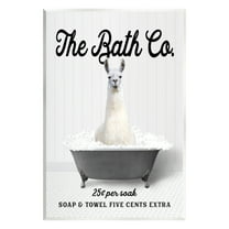 Stupell Industries Vintage Tub Llama Animals & Insects Painting Unframed Art Print Wall Art, 13 x 19