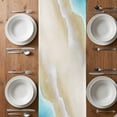 thumbnail image 4 of Table Runner 72 Inches Long for Kitchen Dining, Blue Gradient Beach Dresser Scarf Farmhouse, Dining Table Decorations for Wedding/Parties, Watercolor Coastal Seaside Waves Ombre 16 x 72 In, 4 of 8