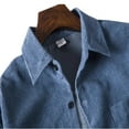 thumbnail image 5 of Goodeals Clearance Deals,Lightweight Corduroy Button Down Jacket for Men Long Sleeve Ribbed Shirts Button Down Cotton Stretch Jackets Casual Work Shirt(Dark Blue,L), 5 of 5