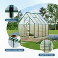 thumbnail image 6 of Greenhouse 6x7 FT Aluminum-Framed Heavy Duty Polycarbonate with Quick Setup Structure and Roof Vent Large Enhanced Outdoors Green House Kit,Green, 6 of 8