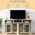 thumbnail image 4 of Studyset 71" Dog Crate Furniture for 2 Dogs, Storage Drawers & Removable Divider TV Stand Dog Kennel Furniture, Large Double Kennel with 3 Storage Drawers, Removable Divider & Sliding Barn Door, 4 of 8