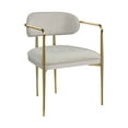 thumbnail image 2 of Set of 4 Chenille & Gold Arm Chair, Upholstered Dining Chairs, High Back Kitchen Chairs for Kitchen Living Room (Beige), 2 of 9