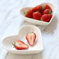 thumbnail image 5 of 4 Pcs Heart Shaped Ceramic Bowls, 6 in Deep Heart Bowls Dessert Bowls Salad Bowls, White Ceramic Heart Plates, Valentine’s Day Serving Bowls for Cooking Wedding, 5 of 7