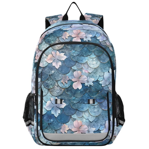 ALAZA Fantasy Mermaid Scale Flower Laptop Backpack Purse Travel Bag Casual School Bookbag Rucksack for Women Men