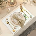 thumbnail image 5 of Tumdkd Easter Placemat Set of 2, 17x9 Inch White Linen Woven Table Mats, Heat Resistant Non-Slip Washable Bunny Egg Design, Heavy Duty Dining Table Decor for Spring Holiday, 5 of 6