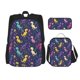 thumbnail image 1 of Disketp Colorful Dinosaur Mochila Estampada de Gran Capacidad con Lonchera y Estuche, Set de 3 Piezas para Estudiantes, 1 of 7